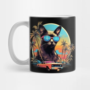 Retro Wave Siamese Cat Shirt Mug